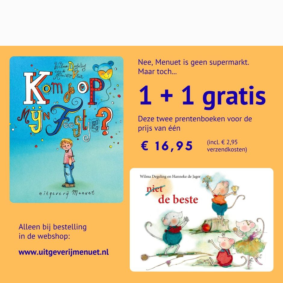 1+1 actie prentenboeken Wilma Degeling